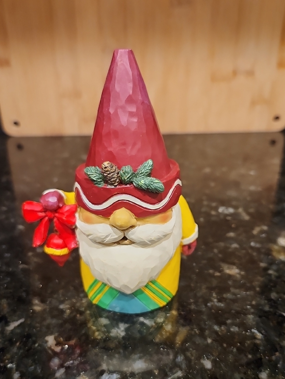 JimShore Santa Gnome Figurine in Red, Yellow & Green